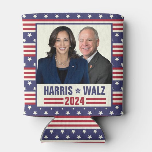 Kamala Harris Tim Walz 2024大統領副社長の写真 缶クーラー (裏面)