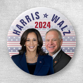 Kamala Harris Tim Walz 2024大統領副社長の写真 缶バッジ