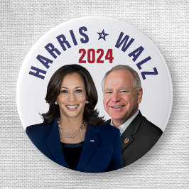 Kamala Harris Tim Walz 2024大統領副社長の写真 缶バッジ