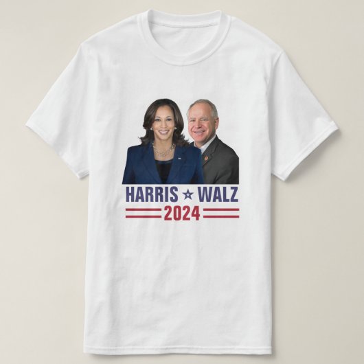 Kamala Harris Tim Walz 2024大統領副社長の写真 Tシャツ (デザイン正面)