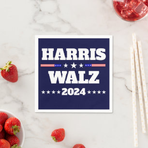 Kamala Harris Tim Walz 2024米国大統領選挙キャンペーン スタンダードカクテルナプキン
