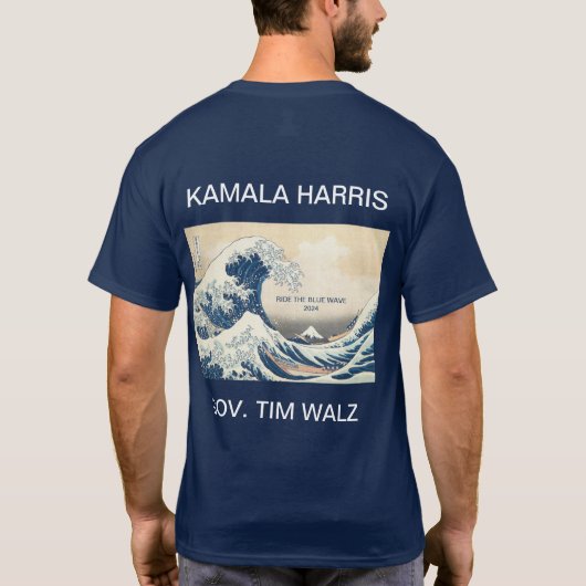 KAMALA HARRIS TIM WALZ BLUE WAVE 2024 Tシャツ (裏面)
