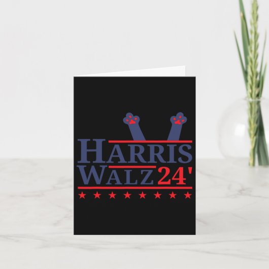 Kamala Harris Tim Wheimer 2用の子どものいない猫レディ カード (正面)