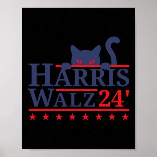 Kamala Harris Tim Wheimer 2用の子どものいない猫レディ ポスター (正面)
