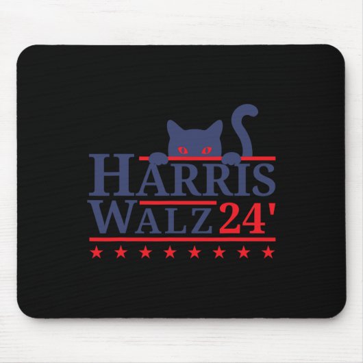 Kamala Harris Tim Wheimer 2用の子どものいない猫レディ マウスパッド (正面)
