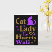 Kamala Harris Tim Wheimer Wの子どものいない猫レディ カード (黄色い花)