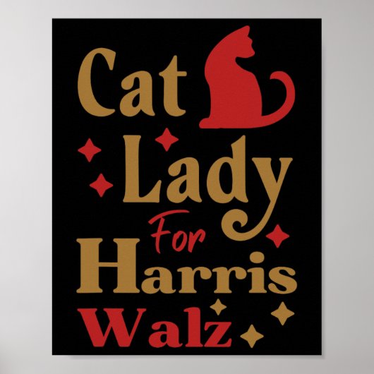 Kamala Harris Tim Wheimer Wの子どものいない猫レディ ポスター (正面)