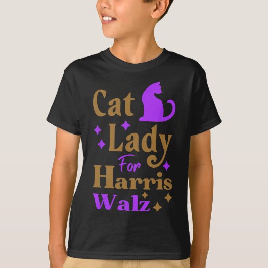 Kamala Harris Tim Wheimer Wの子どものいない猫レディ Tシャツ (正面)