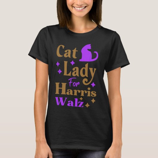 Kamala Harris Tim Wheimer Wの子どものいない猫レディ Tシャツ (正面)