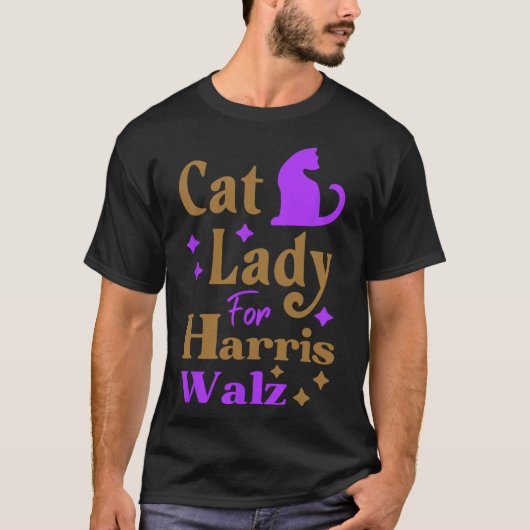Kamala Harris Tim Wheimer Wの子どものいない猫レディ Tシャツ (正面)