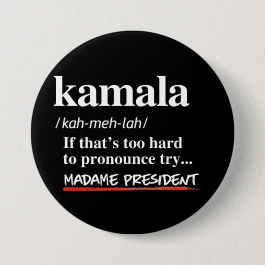 Kamala Harris - Try Madame President 缶バッジ (正面)