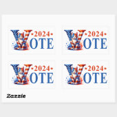 Kamala Harris Vote 2024 Cat Patriotic 長方形シール (シート)