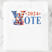 Kamala Harris Vote 2024 Cat Patriotic 長方形シール (バッグ)