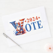 Kamala Harris Vote 2024 Cat Patriotic 長方形シール (封筒)