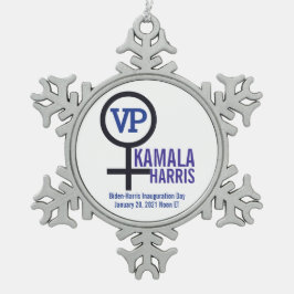 Kamala Harris VPファースト・ウーマン・バイスプレジデント スノーフレークピューターオーナメント