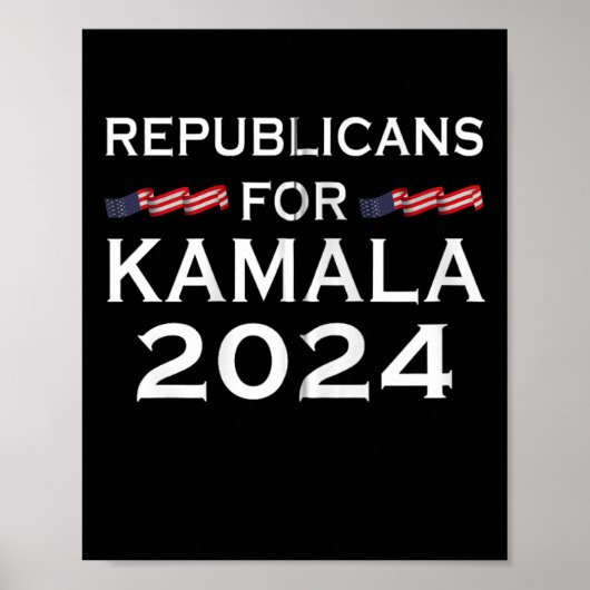Kamala Harris W Waltz 2024 Zip Hooの共和党員 ポスター (正面)