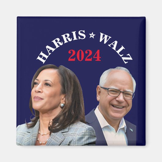 Kamala Harris Walz写真 – 副社長の写真 マグネット (正面)