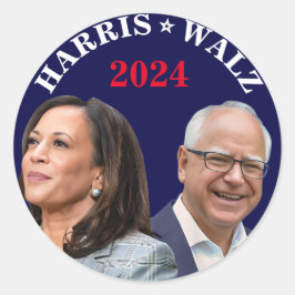 Kamala Harris Walz写真 – 副社長の写真 ラウンドシール