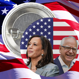 Kamala Harris Walz写真 – 副社長の写真 缶バッジ