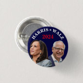 Kamala Harris Walz写真 – 副社長の写真 缶バッジ (正面&裏面)