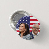 Kamala Harris Walz写真 – 副社長の写真 缶バッジ (正面&裏面)