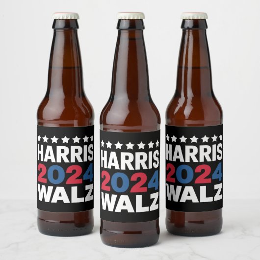 Kamala Harris Walz副社長へ ビールラベル (ボトル)
