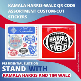 Kamala Harris Walz QRコード盛り合わせカスタム – カット シール