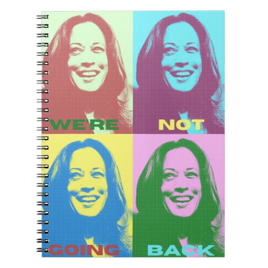 Kamala Harris: We't Going ポップ・アートの Back Art ノートブック (正面)
