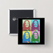 Kamala Harris: We't Going ポップ・アートの Back Art 缶バッジ (正面&裏面)