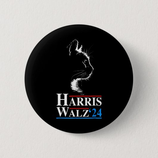 Kamala Harris Wheimer 2024 Cat おもしろい Vp Vice Presi 缶バッジ (正面)
