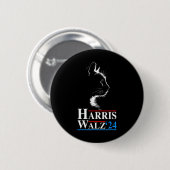 Kamala Harris Wheimer 2024 Cat おもしろい Vp Vice Presi 缶バッジ (正面&裏面)