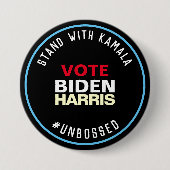 Kamala Unbossedバイデン氏HARRIS 2020大でスタンド 缶バッジ (正面)