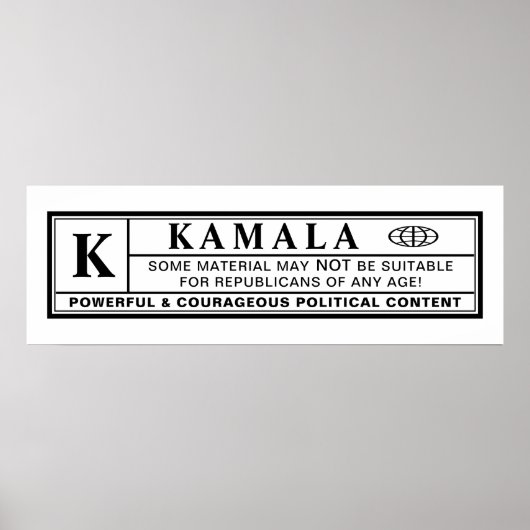 Kamala Warning Label ポスター (正面)