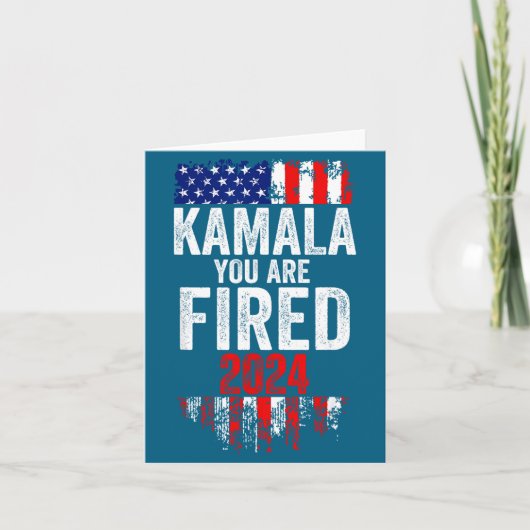 Kamala You're Fired Funny Anti Kamala Harris Elect カード (正面)