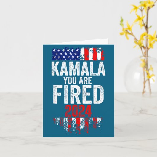 Kamala You're Fired Funny Anti Kamala Harris Elect カード (黄色い花)