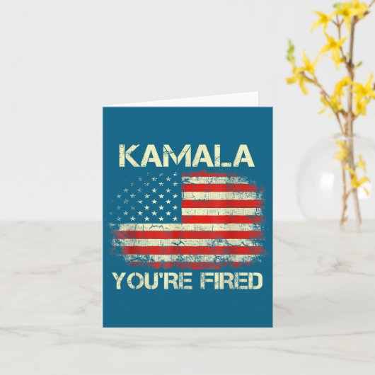 Kamala You're Fired Funny Anti Kamala Harris Elect カード (黄色い花)