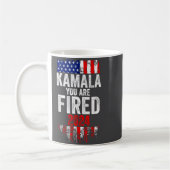 Kamala You're Fired Funny Anti Kamala Harris Elect コーヒーマグカップ (左)