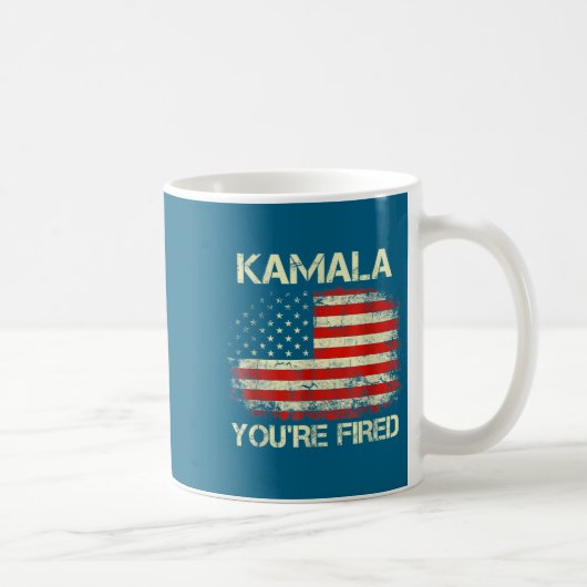 Kamala You're Fired Funny Anti Kamala Harris Elect コーヒーマグカップ (右)
