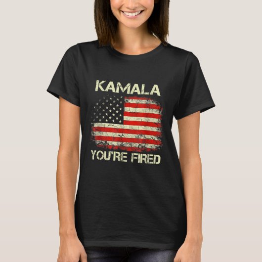 Kamala You're Fired Funny Anti Kamala Harris Elect Tシャツ (正面)