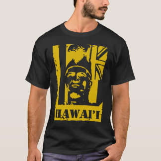 Kamehameha Mustard Yellow Ink Hawai'i王 Tシャツ