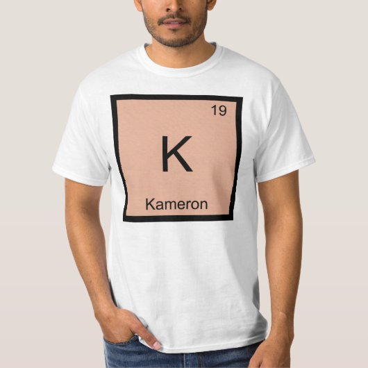 Kameron 名前 化学 元素 周期表 tシャツ (正面)