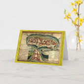 Kamianets Podilskyiの地図1691年 カード (黄色い花)