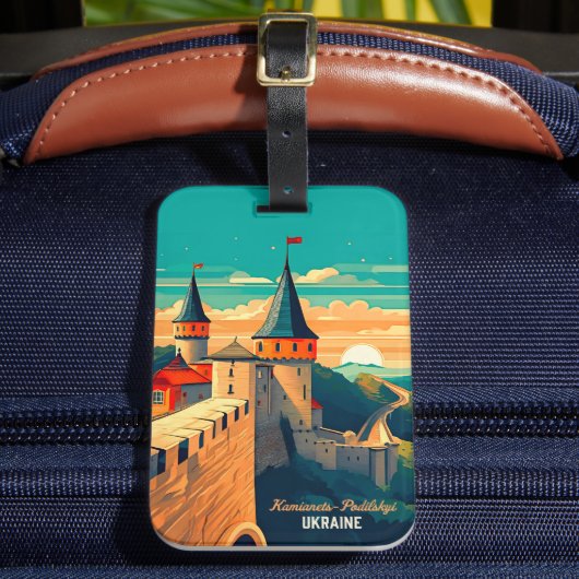 Kamianets Podilskyi Vintage Travel Art ラゲッジタグ (正面インサイチュ2)