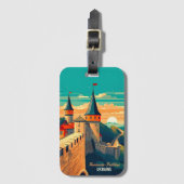 Kamianets Podilskyi Vintage Travel Art ラゲッジタグ (正面縦)
