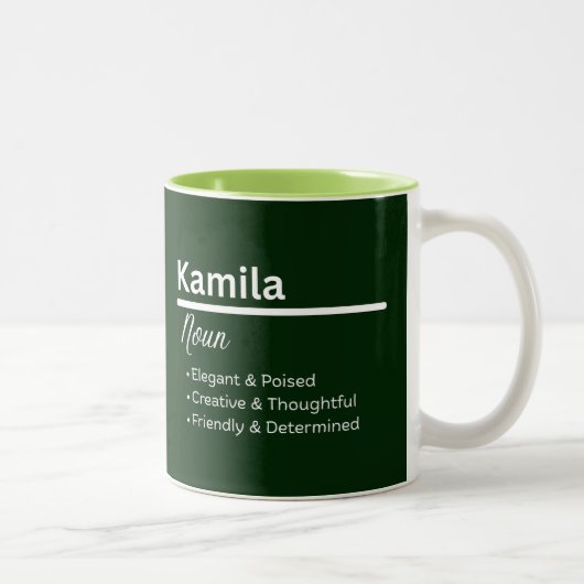 Kamila Personalized Name Coffee Mug ツートーンマグカップ (右)
