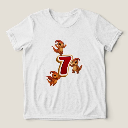 Kammli Dino Birthday Shirt – 7 years トライブレンドＴシャツ (デザイン正面)