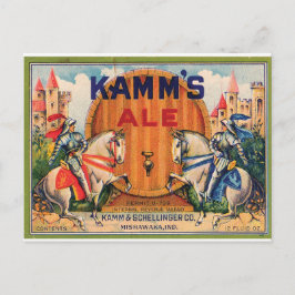 Kamm's Ale Mishayaka Indiana城騎士団ラベル ポストカード