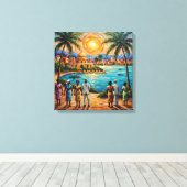 Kampala Uganda Waterfront Golden Sunset Canvas Pri キャンバスプリント (インサイチュ (ウッドフロア))