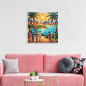 Kampala Uganda Waterfront Golden Sunset Canvas Pri キャンバスプリント (インサイチュ (リビング))