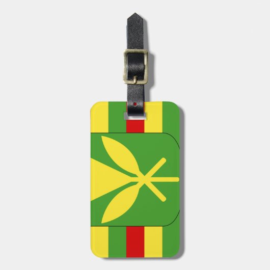 Kanaka Maoliの旗-ハワイの独立旗 ラゲッジタグ (正面縦)